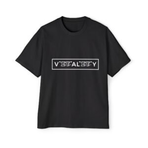 Vitality Graphic Tee — Black Oversized Men’s T‑Shirt with 'VITALITY' Box Logo