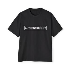 Authenticity Tee — Men's Black Oversized Graphic Shirt