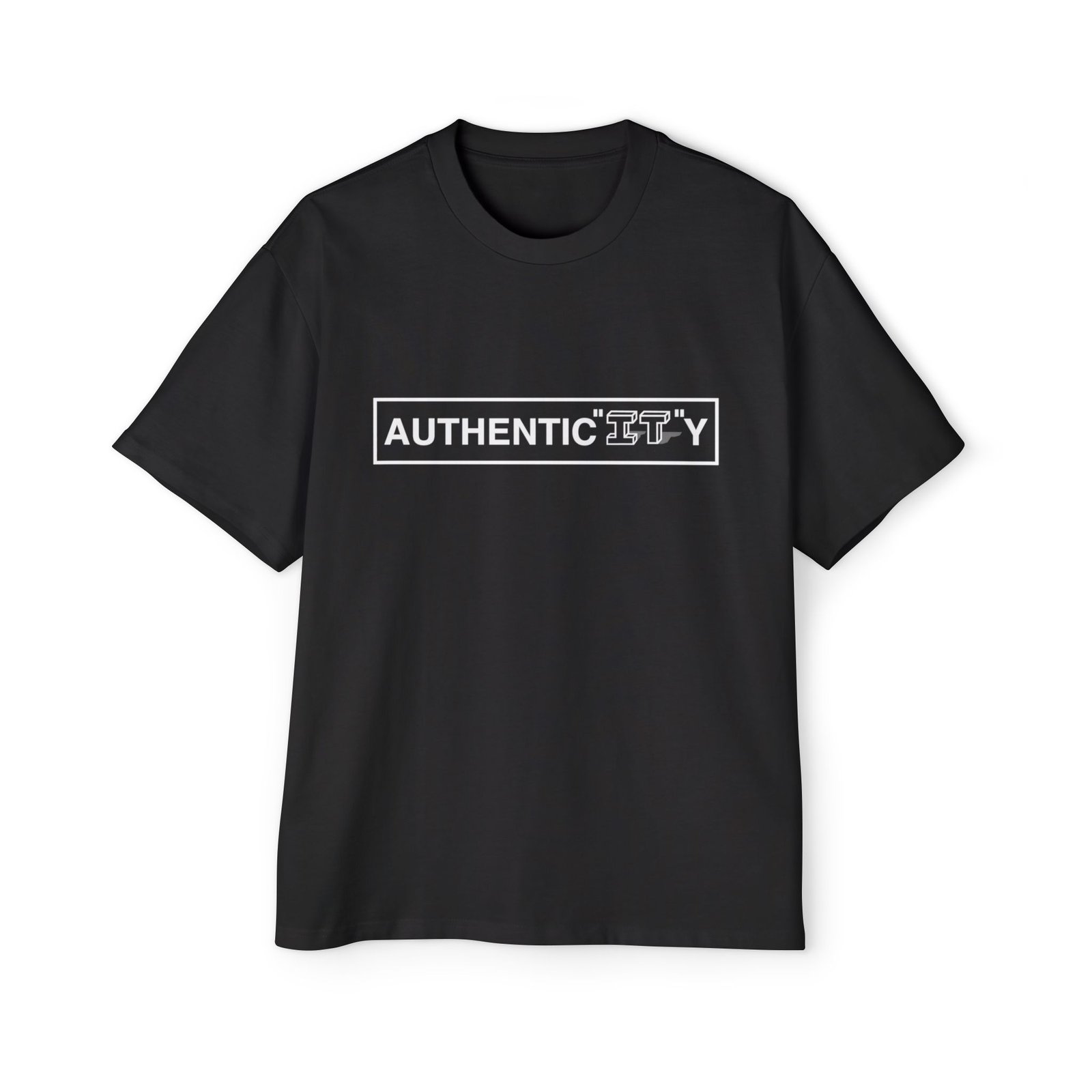 Authenticity Tee — Men's Black Oversized Graphic Shirt