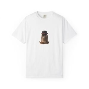 T-Shirt — Whimsical Long-Haired Gentleman with Bowler Hat Graphic