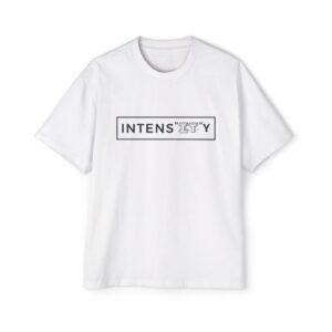 T-Shirt — 'Intensity' Minimal Graphic Tee (White Oversized Men's Shirt)