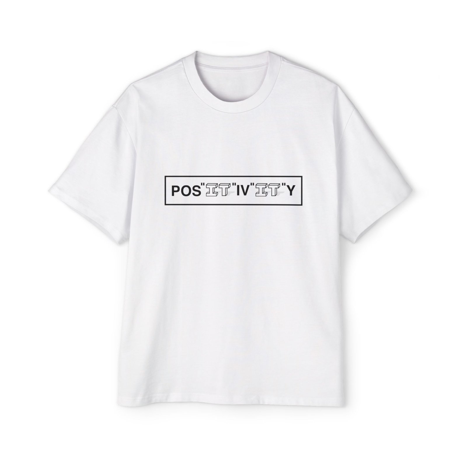 Positivity Box Logo Tee — Men's Oversized Positive Vibes T-Shirt