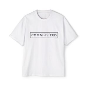 Committed Graphic Tee — 'COMMITTED' Box Logo Men's Oversized T-Shirt