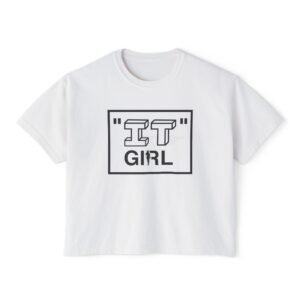 It Girl Boxy Tee — "IT GIRL" Graphic Women's Crop T-Shirt
