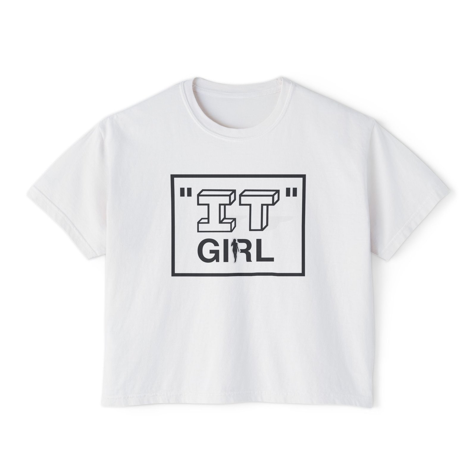 It Girl Boxy Tee — "IT GIRL" Graphic Women's Crop T-Shirt