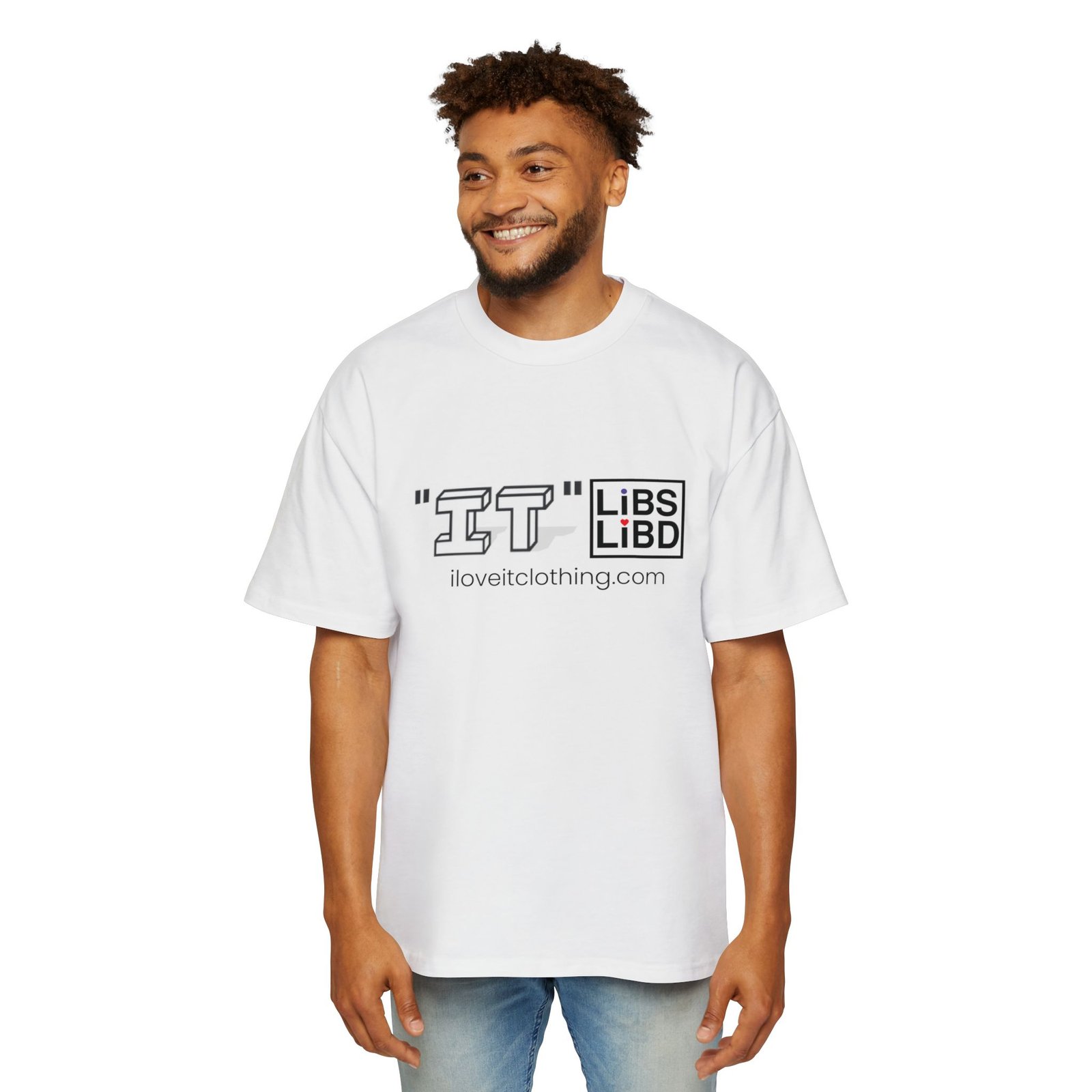Graphic Tee — "IT" with LiBS LiBD Logo Oversized Men's T-Shirt - Image 3